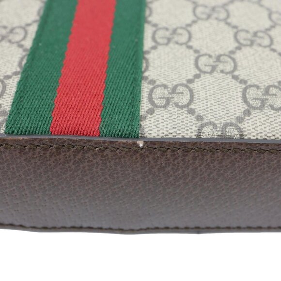 Gucci  Ophidia Small Web GG Supreme Canvas Wristlet Shoulder Bag Beige 699439 - Picture 10 of 15
